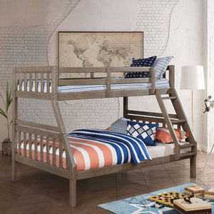 Emilie Twin-Over-Full Bunk Bed (Wire-Brushed Warm Grey)