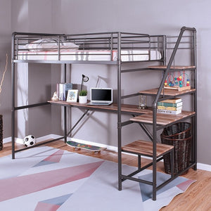 Rowley Industrial Bed/Workstation (Sand Black/Natural)