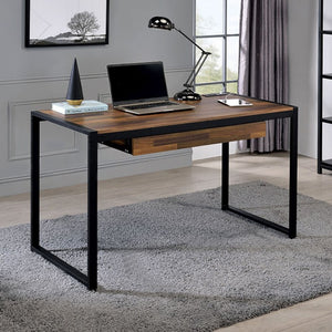 Quincy Industrial-style Desk (Dark Oak/Matte Black)