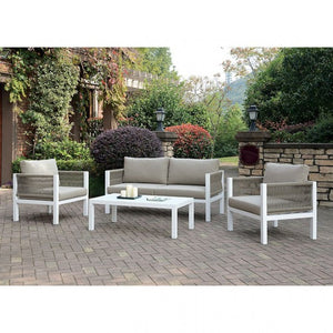 Mazie Patio Set (White/Light Taupe)