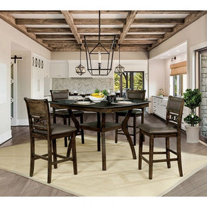 Flick 5-PCS Counter Height Dining Set (Rustic Oak)