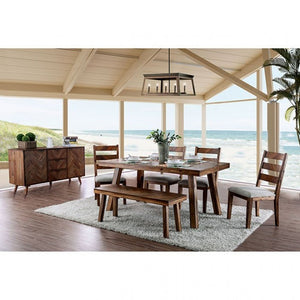 Signe Rustic 6-PCS Dining Set (Light Oak)