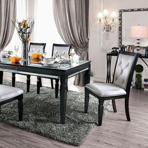 Alena 7-PCS Dining Set (Black/Silver)