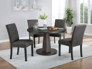 Lucerne 5-PCS Round Dining Set (Dark Walnut/Grey)