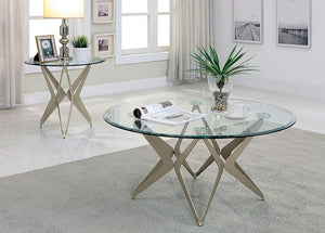 Alvise Living Room Table Collection (Champagne)