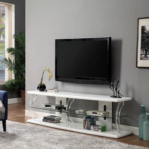 Ernst TV Stand with LED Lights (White)