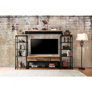 Kebbyll TV Stand Set (Black/Natural Tone)