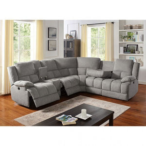 Lynette Transitional Reclinging Sectional (Grey)