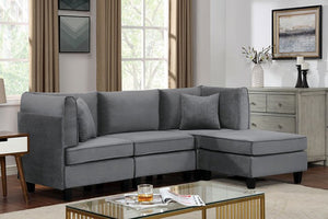 Sandrine Contemporary Sectional (Grey)