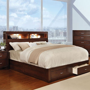 Gerico Contemporary Bed (Brown Cherry)