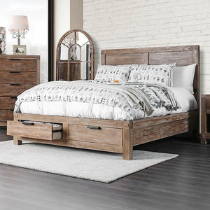 Wynton Rustic Bed (Weathered Light Oak)