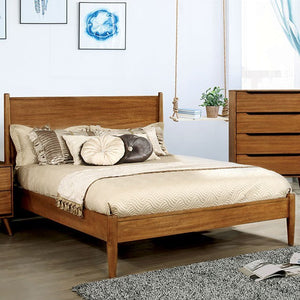 Lennart Mid-Century Modern Bed (Oak)
