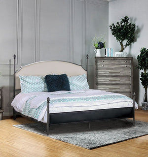 Sinead Transitional Metal Bed (Beige)