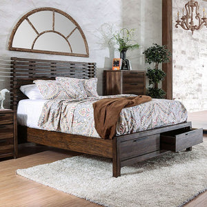 Hankinson Transitional California King Bed with Drawers (Rustic Natural Tone)