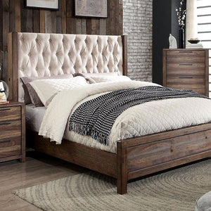 Hutchinson Rustic-style Bed (Rustic Natural Tone/Beige)