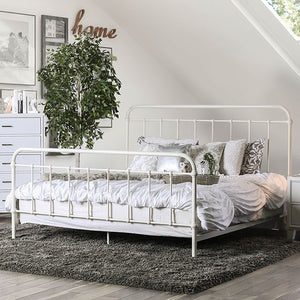 Iria Transitional Metal Bed (White)