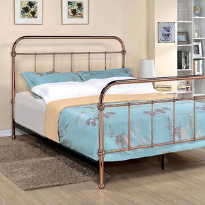 Tamia Contemporary Metal King Bed (Rose Gold)