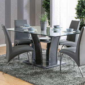 Glenview Contemporary Dining Set (Gray/Chrome)