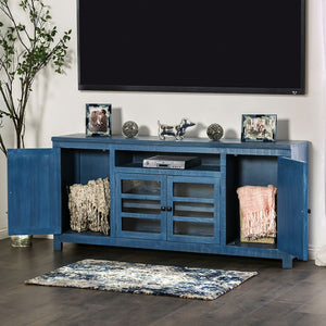 Tedra Rustic-style TV Stand (Denim Blue)