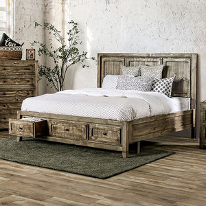 Oakridge Rustic-style Bed (Ash Brown)