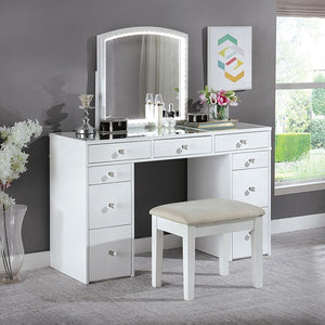 Louise Vanity Set with LED Lights (White)