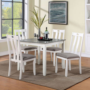 Dunseith 5-PCS Dining Set (White/Grey)