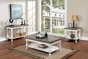 Calandra Living Room Table Collection (Antique White/Grey)