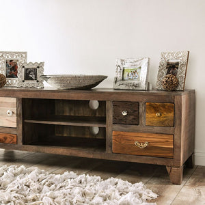 Saffronwald Rustic-style TV Stand (Multi Brown)