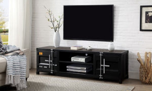 Decargi TV Stand (Black/Dark Oak)