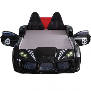Trackster Racecar Bed with LED Lights (Black)