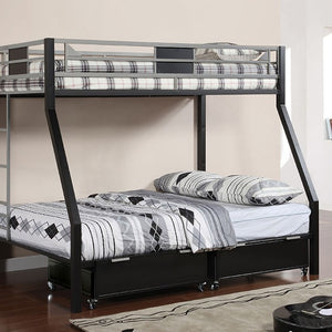 Clifton Twin-Over-Full Bunk Bed (Silver)