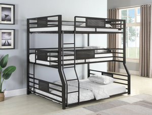 Rogen Full/ Twin Xl/ Queen Triple Bunk Bed (Dark Bronze)