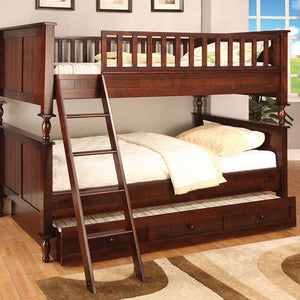 Radcliff Transitional Twin Bunk Bed (Brown Cherry)