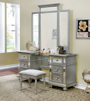 Salamanca Vanity With Stool (Silver)