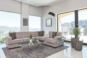 Tess Sectional With Pull out Queen Bed  (Grey)