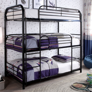 Opal Triple Decker Twin Bunk Bed (Black)