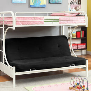 Rainbow Contemporary Twin/Futon Bunk Bed (White)