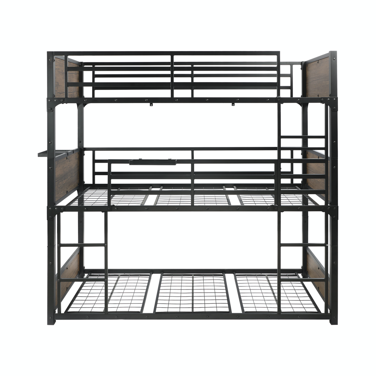 Nickerson Twin Triple Bunk Bed Matte Black – Fully Furnished