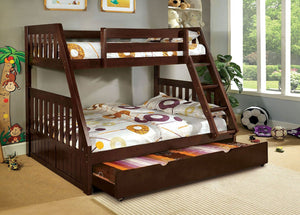 Canberra Twin-Over-Full Bunk Bed (Dark Walnut)