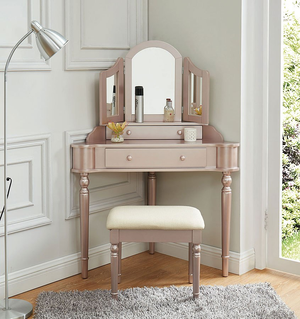 Kasey Corner Vanity Set (Rose Gold)