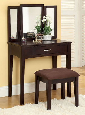 Potterville Vanity With Stool (Espresso)