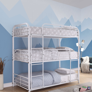 Opal Triple Decker Twin Bunk Bed (White)