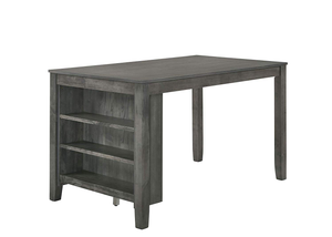 Rustic Grey 4 Piece Counter Height Dining Set with 3 Shelf Storage