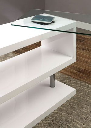 Bronwen Glass Desk (White)