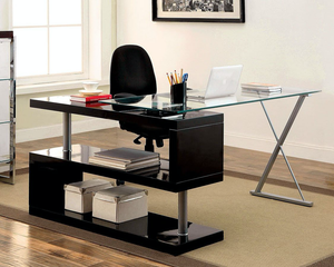 Bronwen Glass Desk (Black)