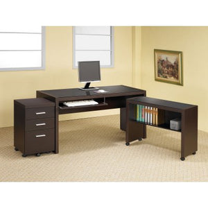 Skylar Computer Desk, Side cart and File cabinet