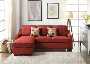 Cleavon II Sectional Sofa & 2 Pillows In Red Linen