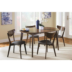 Malone 5-Piece Round Dining Set, Black/Walnut