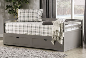 Nancy Double Twin Day Bed with Trundle and Drawers (Grey)