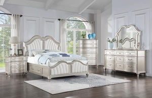 Evangeline Wood LED Panel Bedroom Collection In Silver Oak